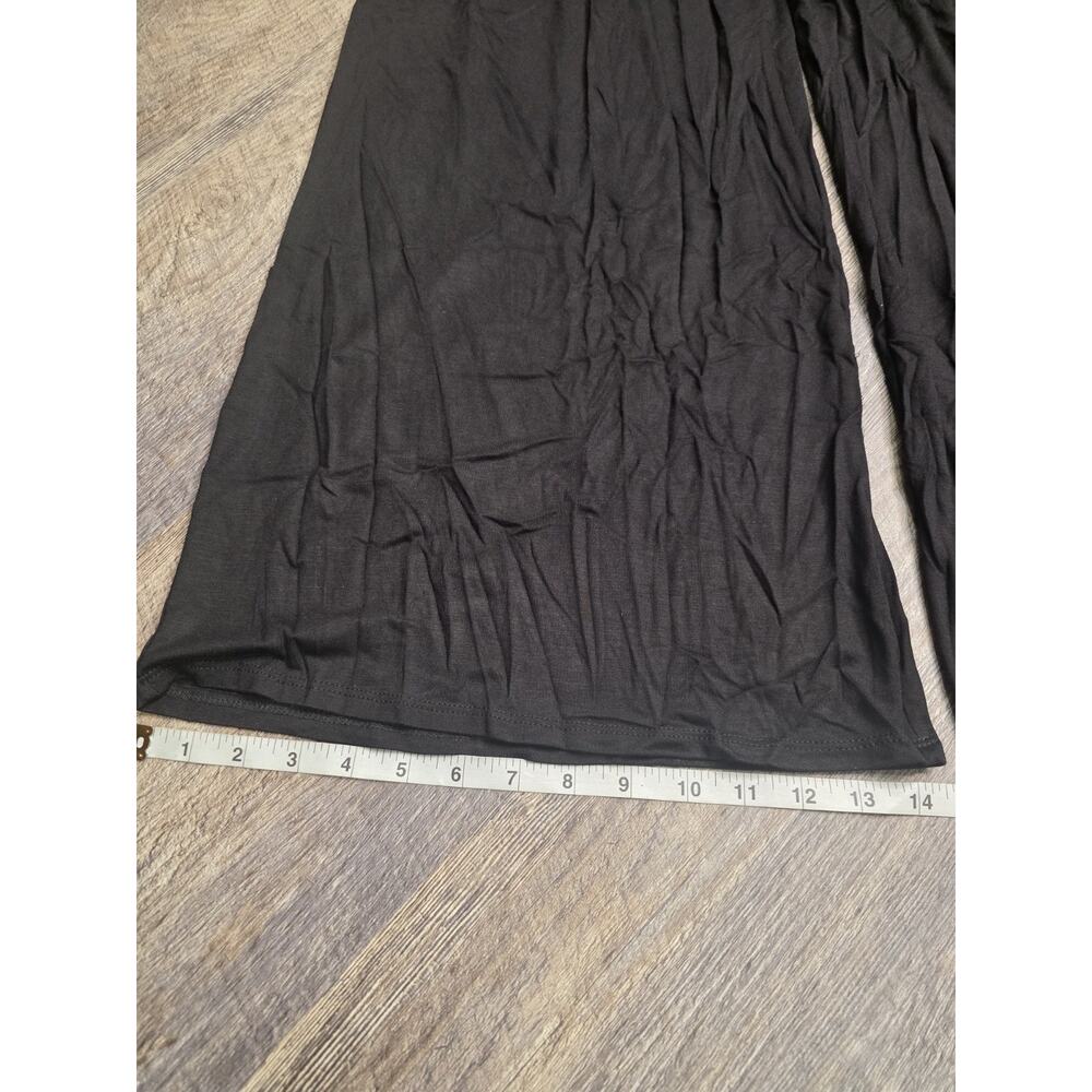 Womens 3XL Black Wide Leg Palazzo Pants Elastic Waist Casual Lounge - Picture 6 of 8